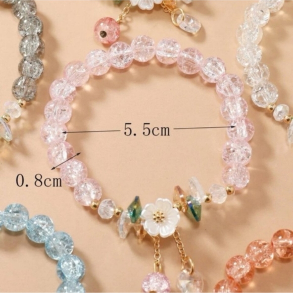 Glass Beaded Flower Bracelet - Picture 4 of 12